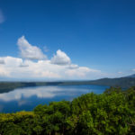 The Laguna de Apoyo, Nicaraguia as seen from the crater rim above Finca Malinche